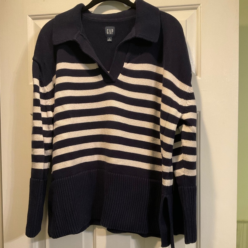 Gap striped polo sweater